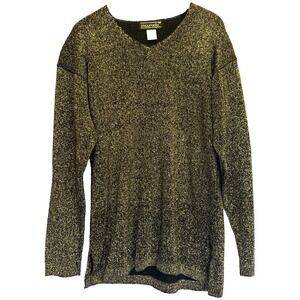 Vintage Maurada Silk Gold Metallic Sweater Size S Holiday Party Christmas NYE